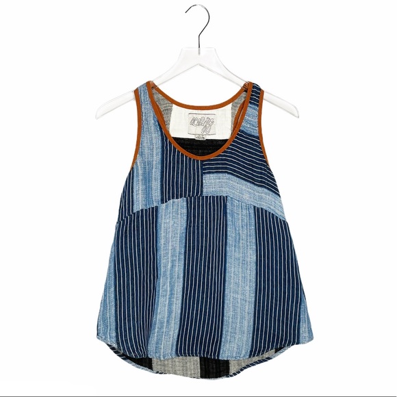 Ace & Jig Tops - Ace & Jig Striped Linen Tank Top